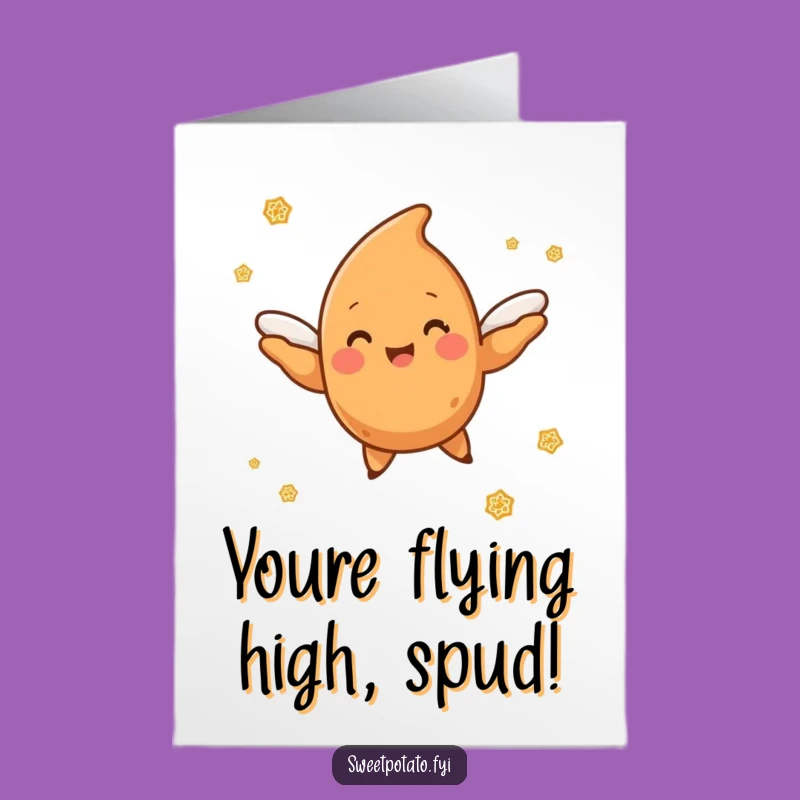 Free Printable Sweet Potato Congrats Card - Flying Joy Downloadable Gift