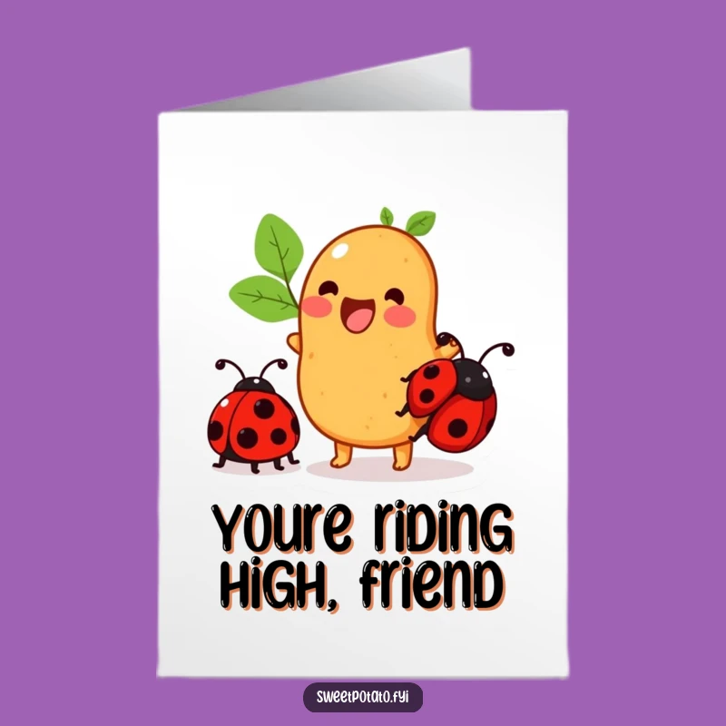 Free Printable Sweet Potato Congrats Card - Ladybug Ride Downloadable Joyful Gift
