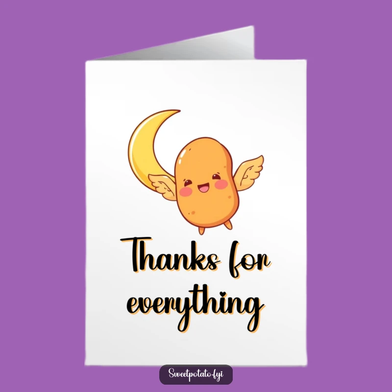 Free Printable Dreamy Sweet Potato Thank You Card: Moon Journey Downloadable Gift