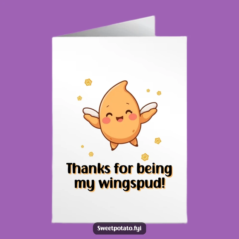 Free Printable Sweet Potato Thank You Card - Flying Joy Downloadable Gift