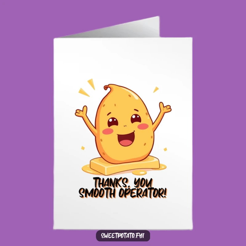 Free Printable Thank You: Butter Slide Potato - Funny Downloadable Card