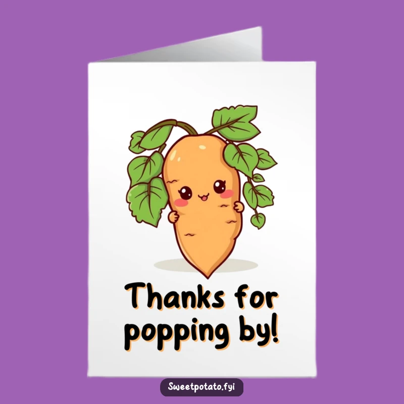 Free Printable Thank You Card: Peek-a-Boo Sweet Potato, Downloadable Gift