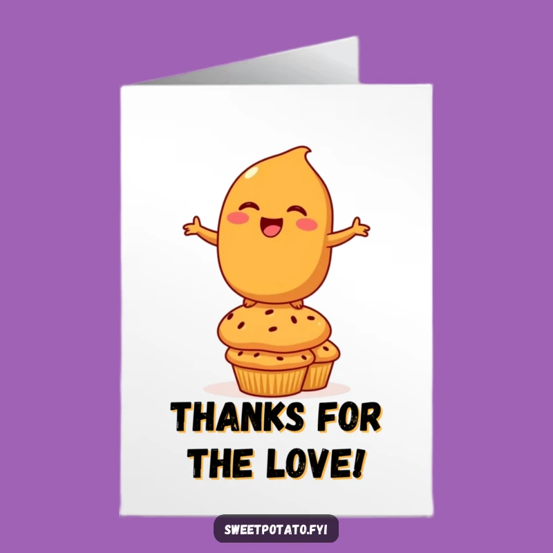 Free Printable Thank You Card: Sweet Potato Balancing Thanks Downloadable Gift
