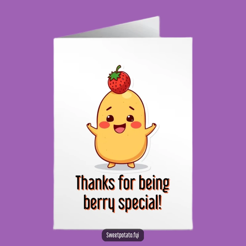Free Printable Thank You Card: Sweet Potato's Sweet Balance - Humorous Downloadable Gratitude