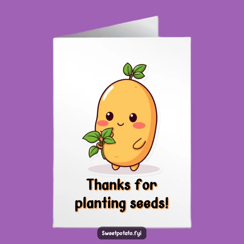 Free Printable Thank You Card: Sweet Potato Sprout Gratitude, Downloadable Gift
