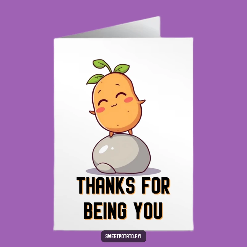 Humorous Sweet Potato Free Printable Thank You Card: Grateful Balance Downloadable Gift