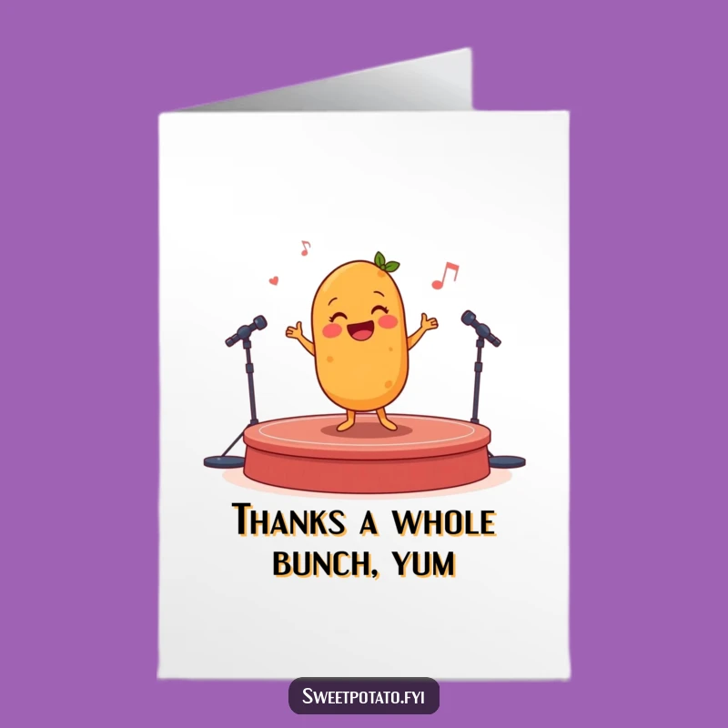 Free Printable Thank You Card: Sweet Potato's Thankful Jig for You