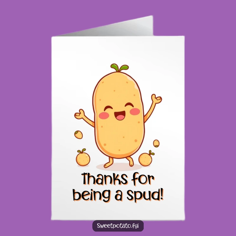 Free Printable Thank You Card: Sweet Potato Dance of Thanks - Funny Downloadable Gift