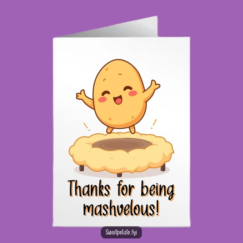 Free Printable Sweet Potato Thank You Card: Funny Downloadable Gift for Earthy Gratitude
