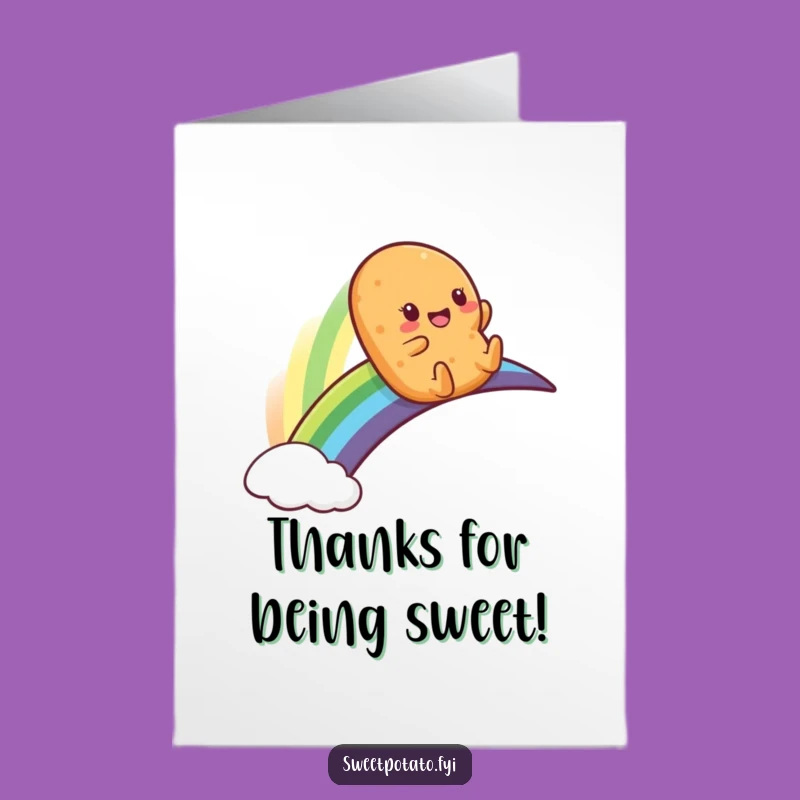 Funny Free Printable Sweet Potato Thank You Card - Downloadable Grateful Gift