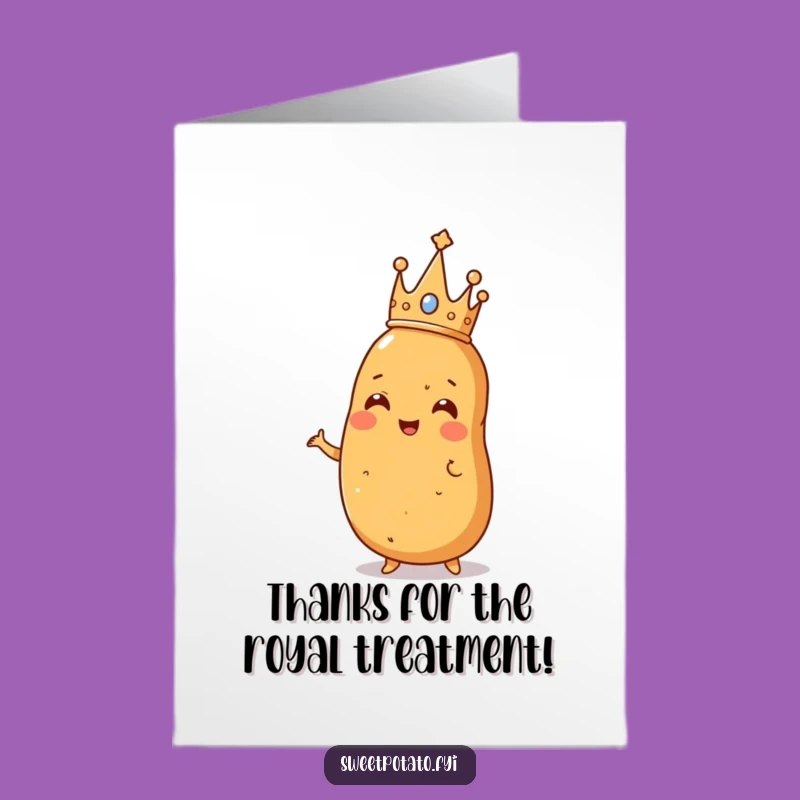 Free Printable Royal Sweet Potato Thank You Card: Funny Downloadable Gift of Thanks