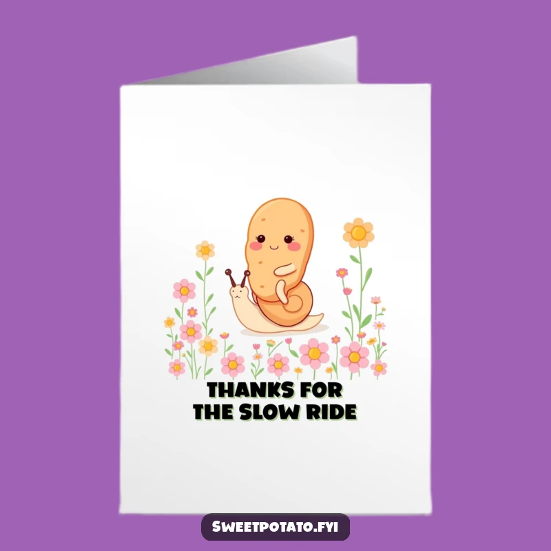 Free Printable Sweet Potato Thank You Card: Snail Mail Kindness Downloadable