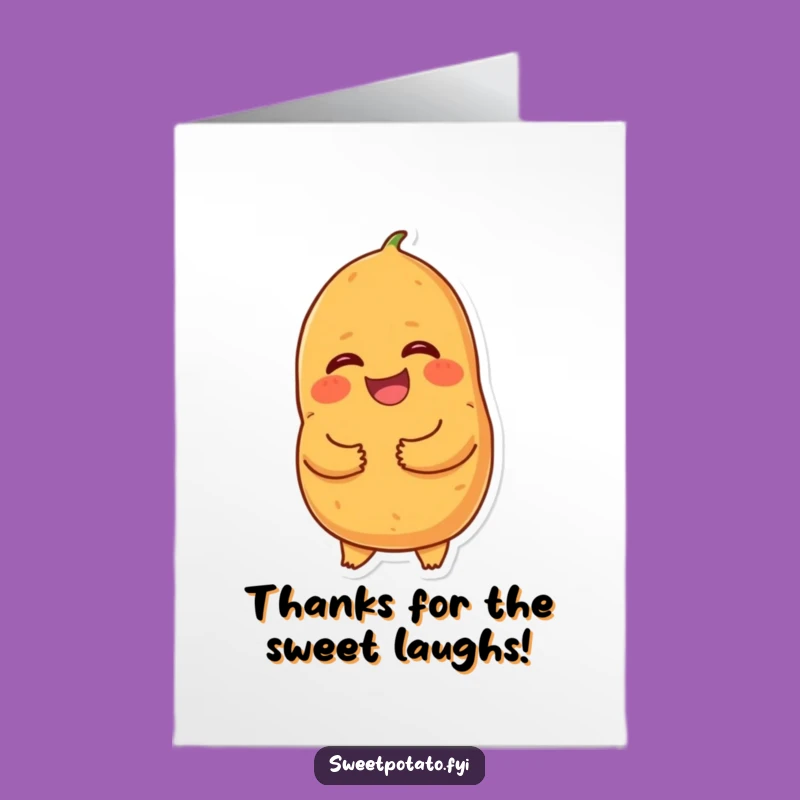 Free Printable Thank You Card: Giggling Potato Gratitude, Whimsical Downloadable Message