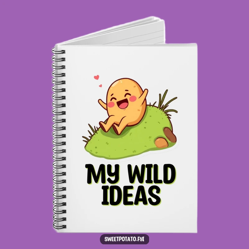 Funny Giggling Sweet Potato Hill Slide Notebook - Jot Down Ideas with Veggie Thrills