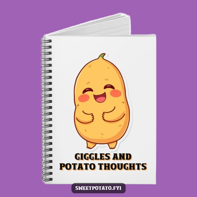 Funny Giggling Sweet Potato Notebook - Laughing Cartoon Journal