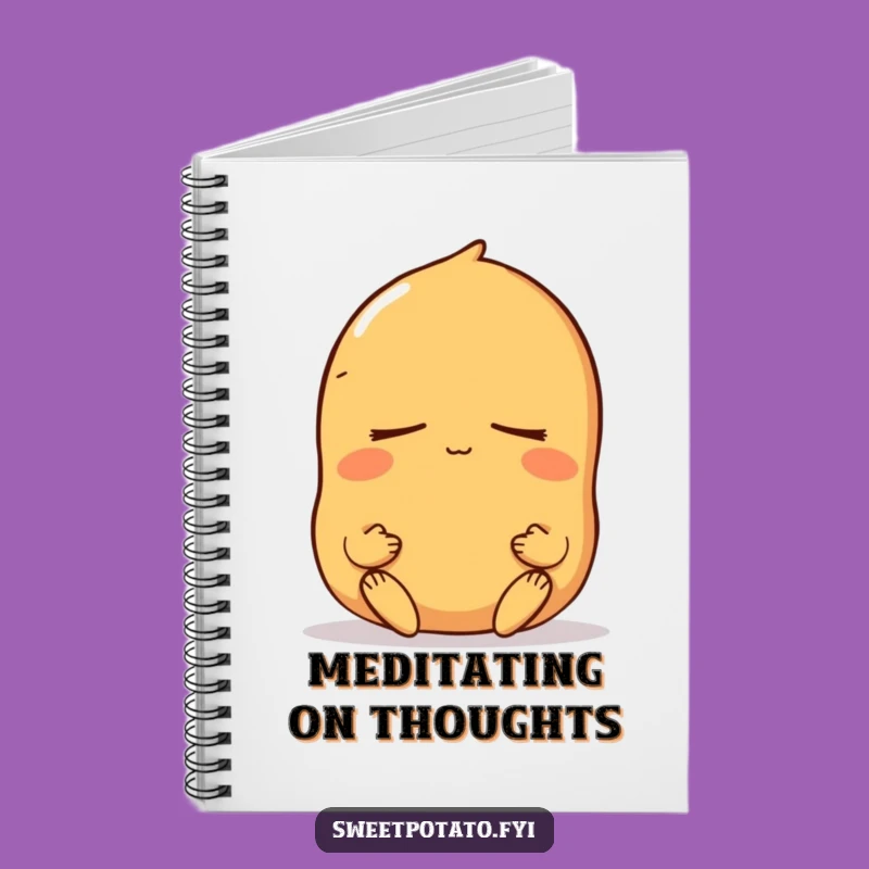 Funny Meditating Sweet Potato Notebook: Peaceful Character, Diary Funny Gift