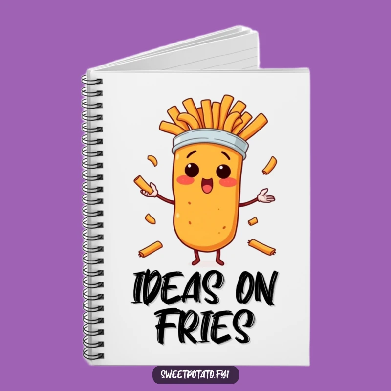 Funny Surprised Sweet Potato Fries Juggling Notebook – Idea Jotter Gift