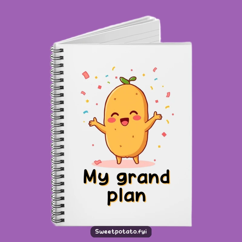 Funny Sweet Potato Party Notebook - Cheerful Vegetable Journal Gift