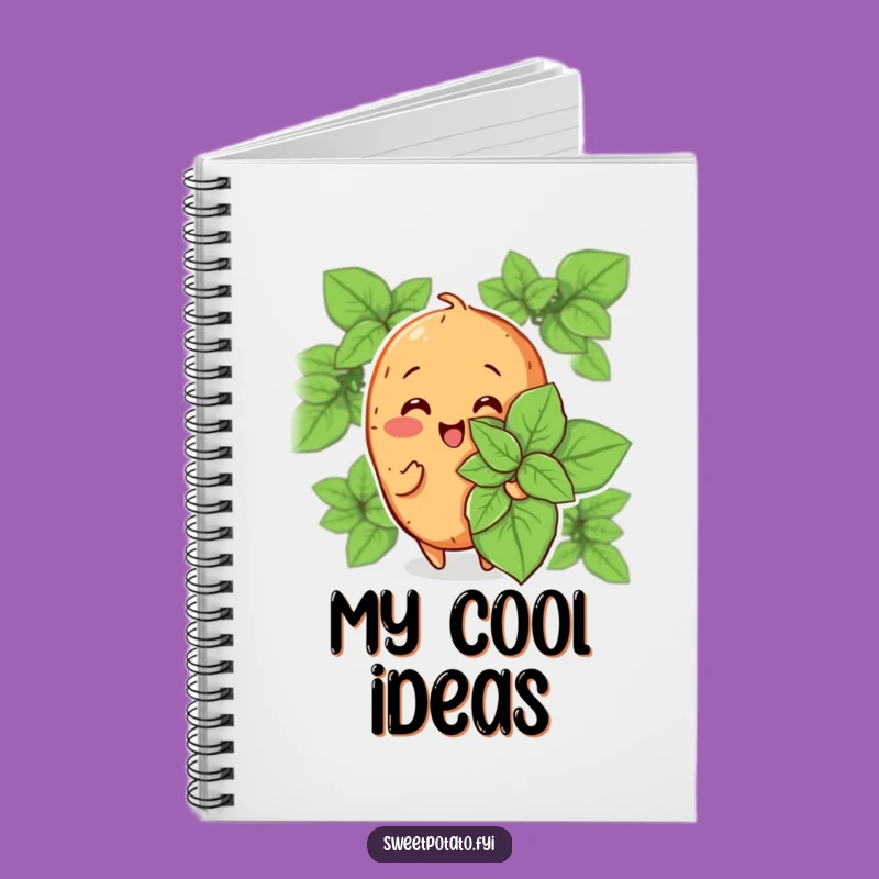 Funny Sweet Potato Mint Leaf Notebook: Jot Down Cool Ideas, Perfect Funny Gift