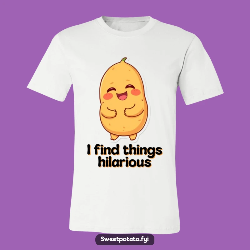 Funny Giggling Sweet Potato T-Shirt - Laughing Cartoon Tuber Shirt