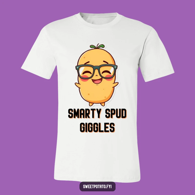Funny Sweet Potato Giggles T-Shirt - Smart Spud, Glasses Style Gift!