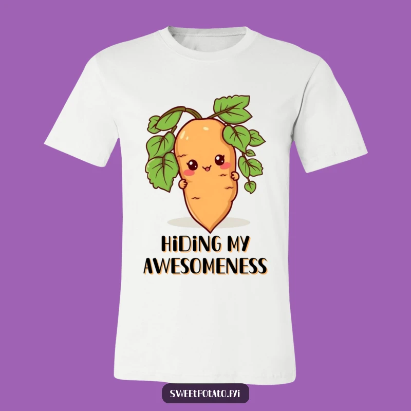 Funny Peeking Sweet Potato T-Shirt - Peek-a-Boo Veggie Fun!