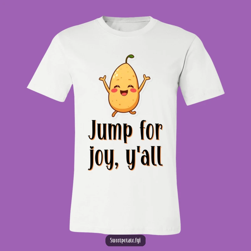 Funny Happy Sweet Potato Jump T-Shirt - Wear Your Joy with Hilarious Style!