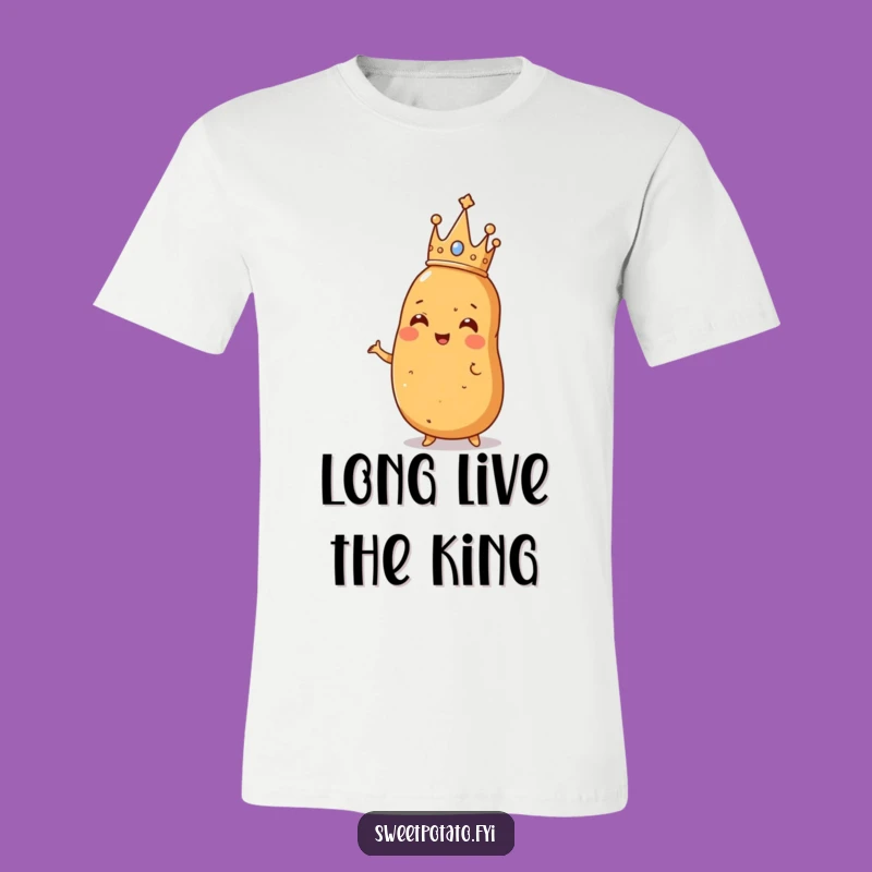 Funny Crowned Sweet Potato T-Shirt: Regal Spud Fashion Tee!
