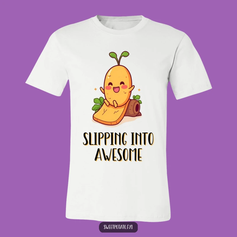 Funny Sweet Potato Yam Slide T-Shirt - Thrilling Vegetable Apparel Gift