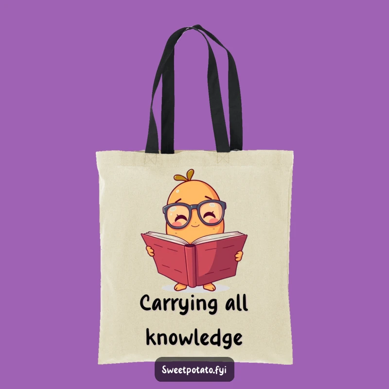 Funny Sweet Potato Tote Bag: Chic Spectacled Reader Spud, Ideal Funny Gift