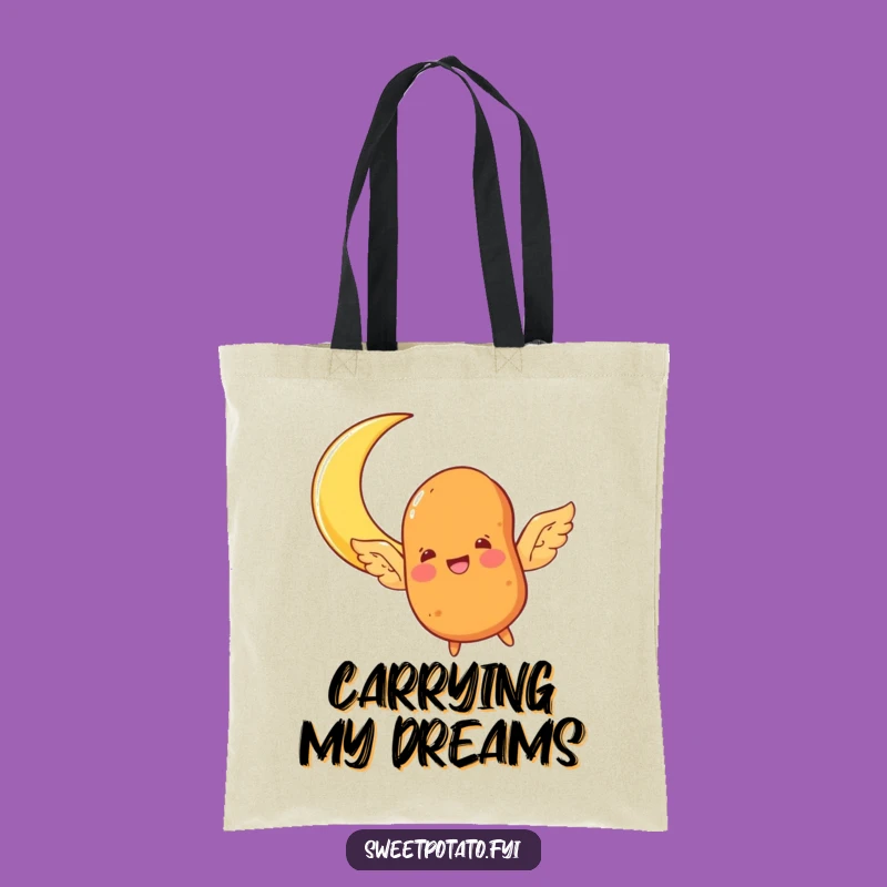 Funny Flying Sweet Potato Tote Bag: Spud Wings Moon Carryall, Hilarious Funny Gift