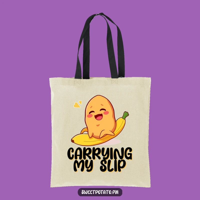 Funny Falling Potato Tote Bag: Carry Your Laughs with this Slipping Veggie Bag