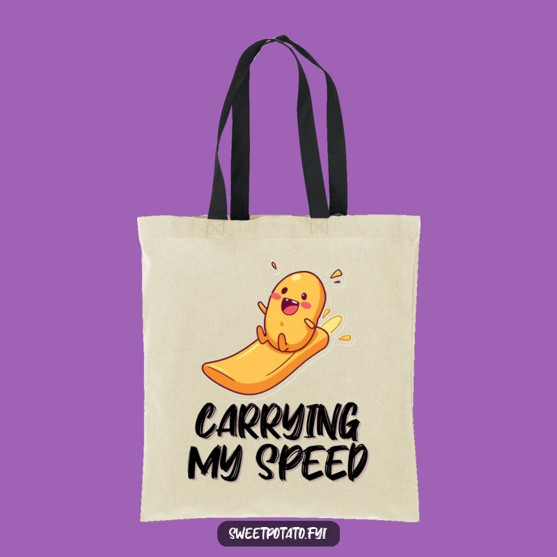 Funny Crisp Slide Tote Bag: Excited Spud Adventure Carryall, Gift