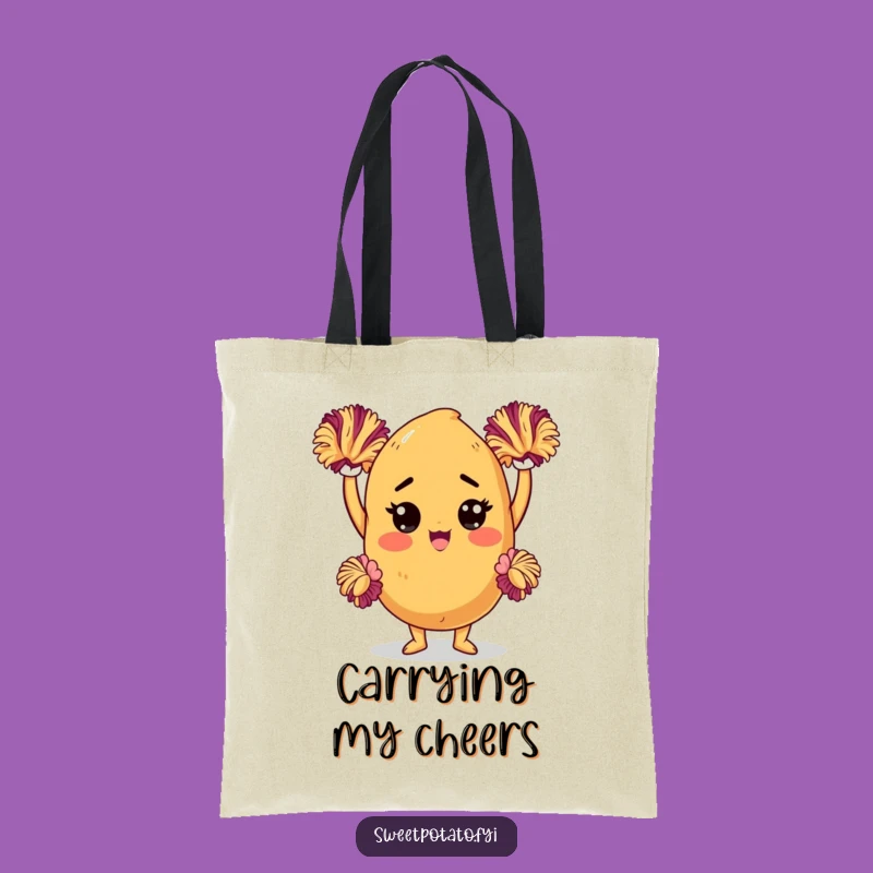 Funny Sweet Potato Cheerleader Tote Bag: Chic Determined Character, Practical Funny Gift