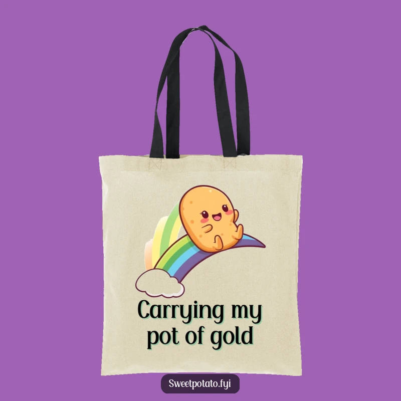 Funny Sweet Potato Rainbow Slide Tote Bag - Carry Your Laughs in Style