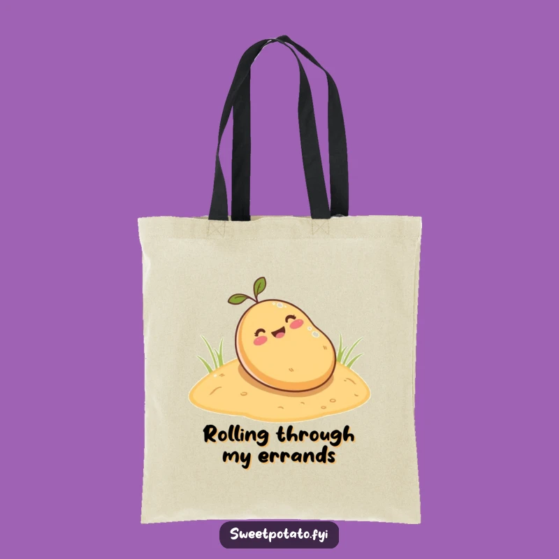 Funny Sweet Potato Tote Bag - Cute Cartoon Accessory for Rolling Errands