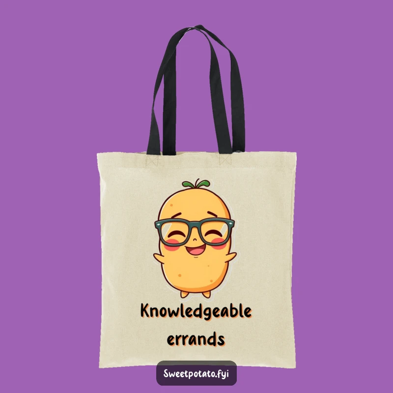 Funny Sweet Potato Giggles Tote Bag - Smart Spud Carry-All, Gift!